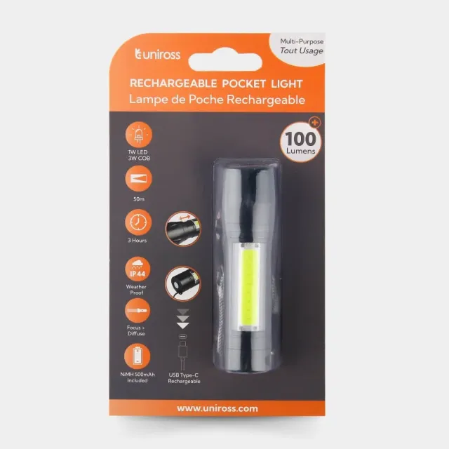 Uniross Rechargeable Pocket Light lampe torche 100 lm USB rechargeable