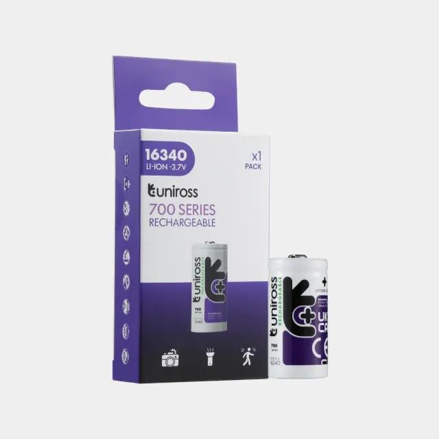 Uniross RCR123A 16340 batterie rechargeable 3,7V pack de 1