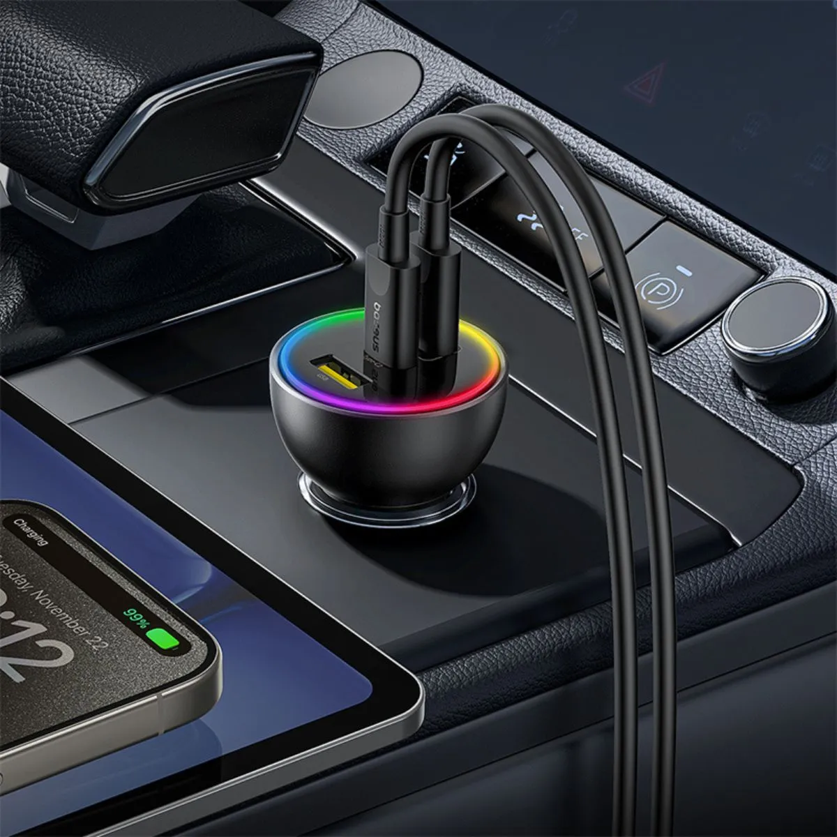 Baseus Multi-Port Fast Charge Car Charger C+C+U 152.5W chargeur voiture