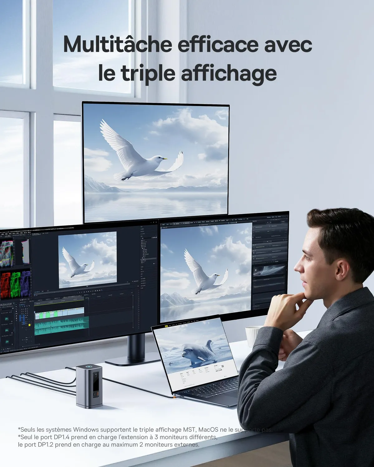 Baseus Spacemate 11 en 1 station d’accueil Windows triple écran 4K