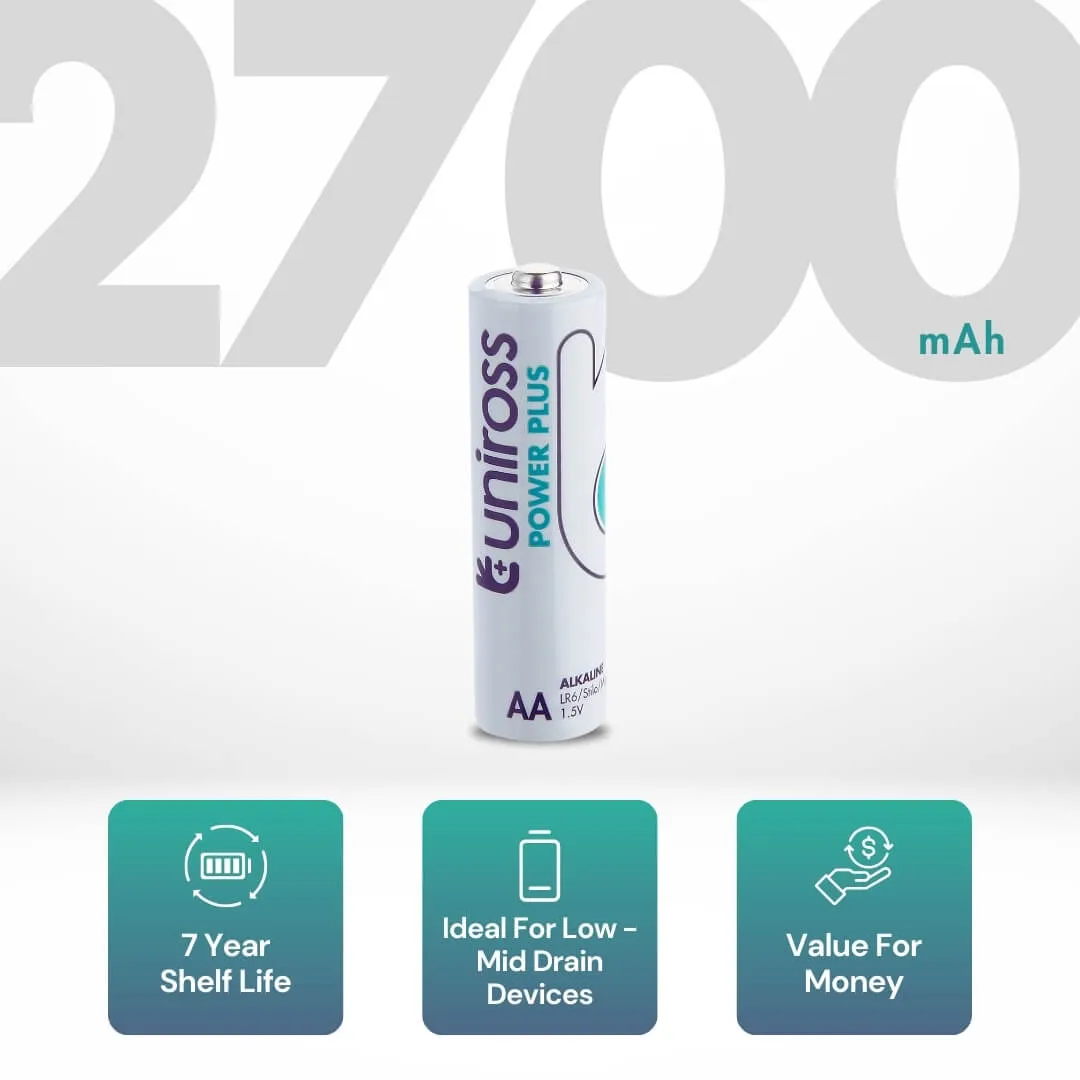 Uniross Power Plus LR6 pile AA alcaline pack 4 usages