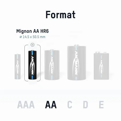 ANSMANN piles AA HR6 NiMH 2100 mAh 1,2 V lot de 4 rechargeables