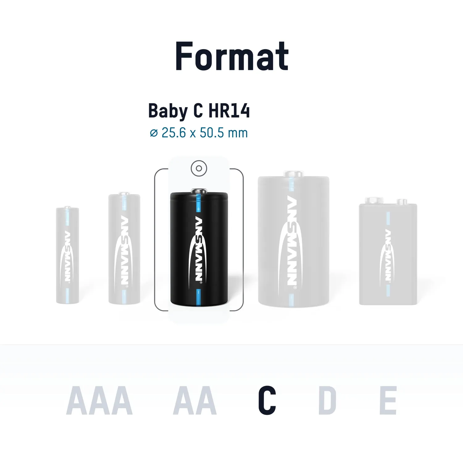 ANSMANN maxE Baby C HR14 piles rechargeables NiMH 4500 mAh lot de 2