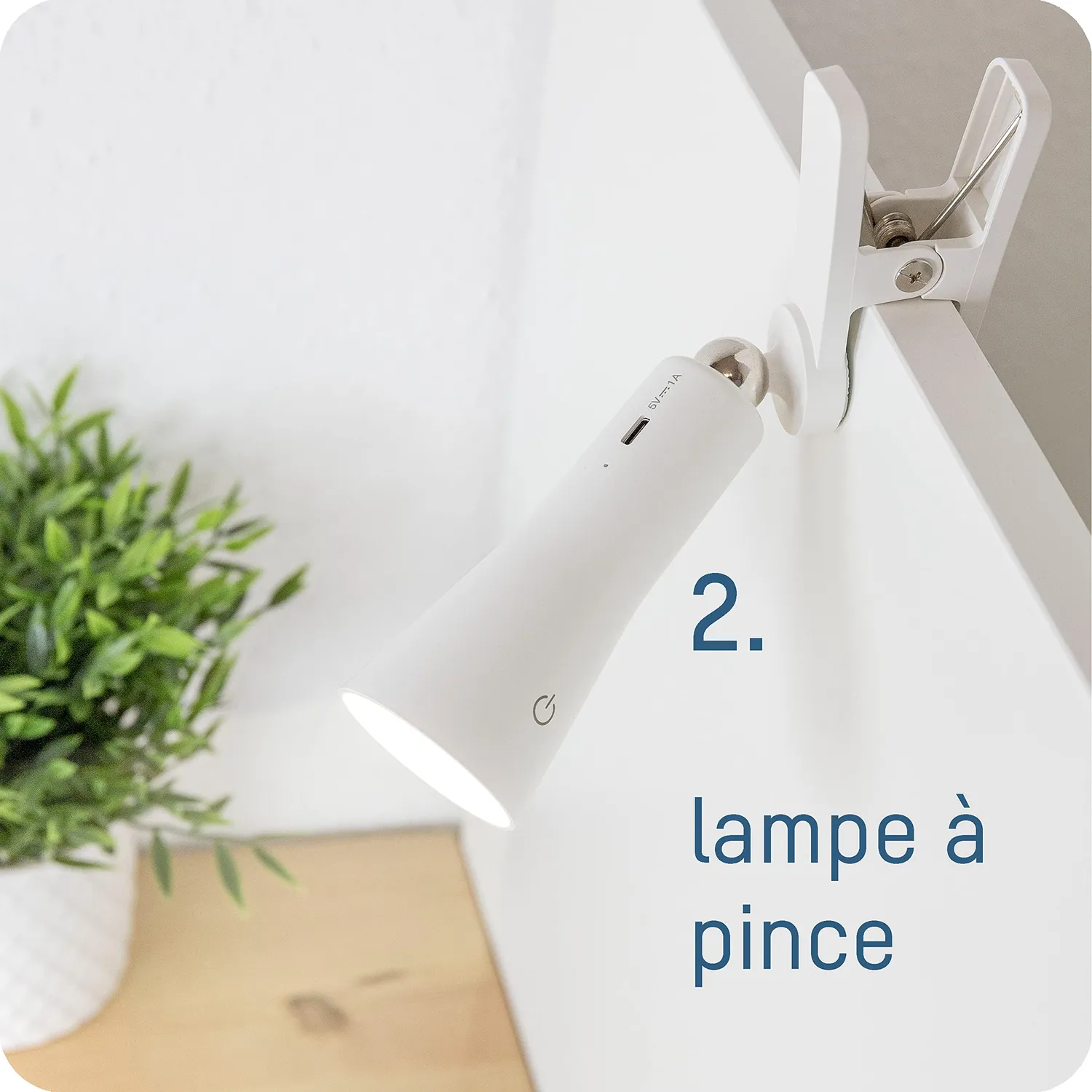 ANSMANN 3 en 1 lampe de bureau LED rechargeable USB-C