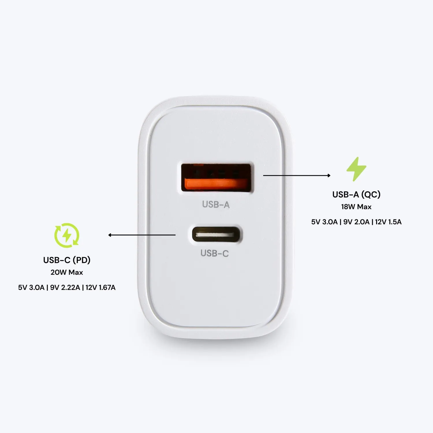 Uniross chargeur mural 20W double port avec câble Lightning