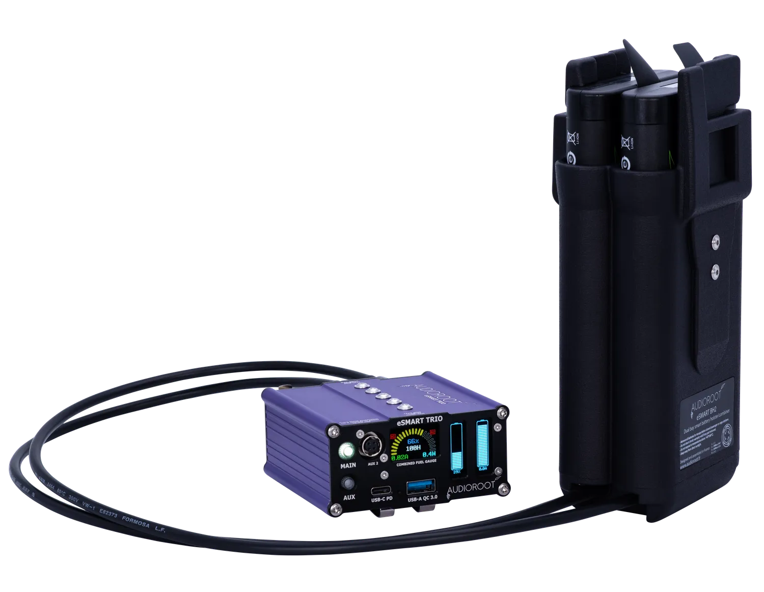 BSRF Audioroot BH2 support double batterie eSMART