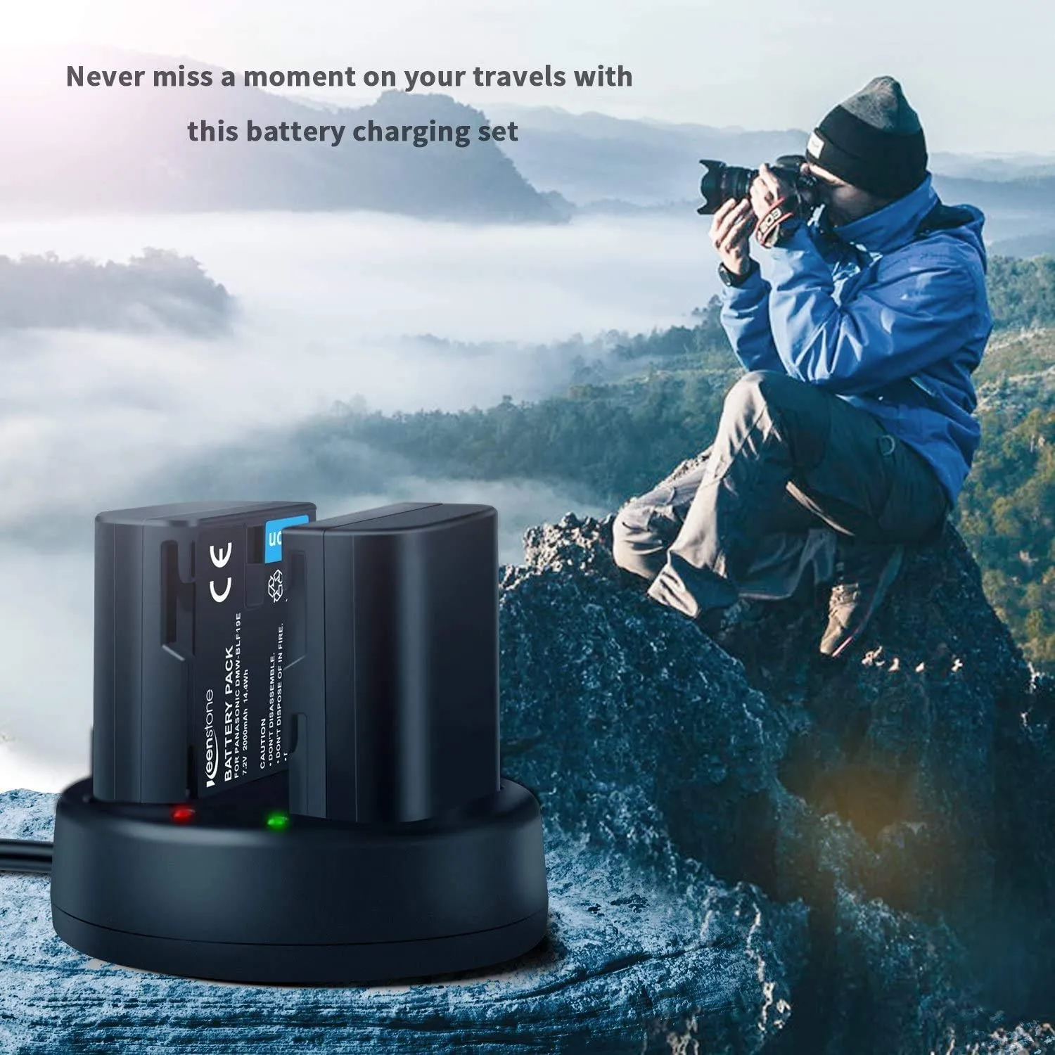 Keenstone DMW-BLF19E batteries appareil photo 2000 mAh lot de 2