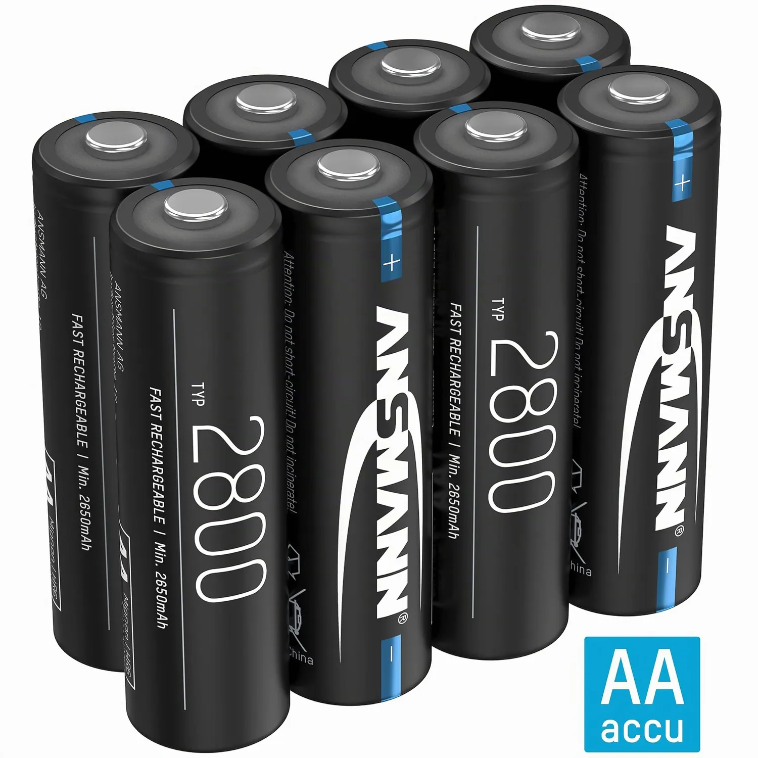 ANSMANN AA piles rechargeables NiMH 2800 mAh lot de 8 haute capacité