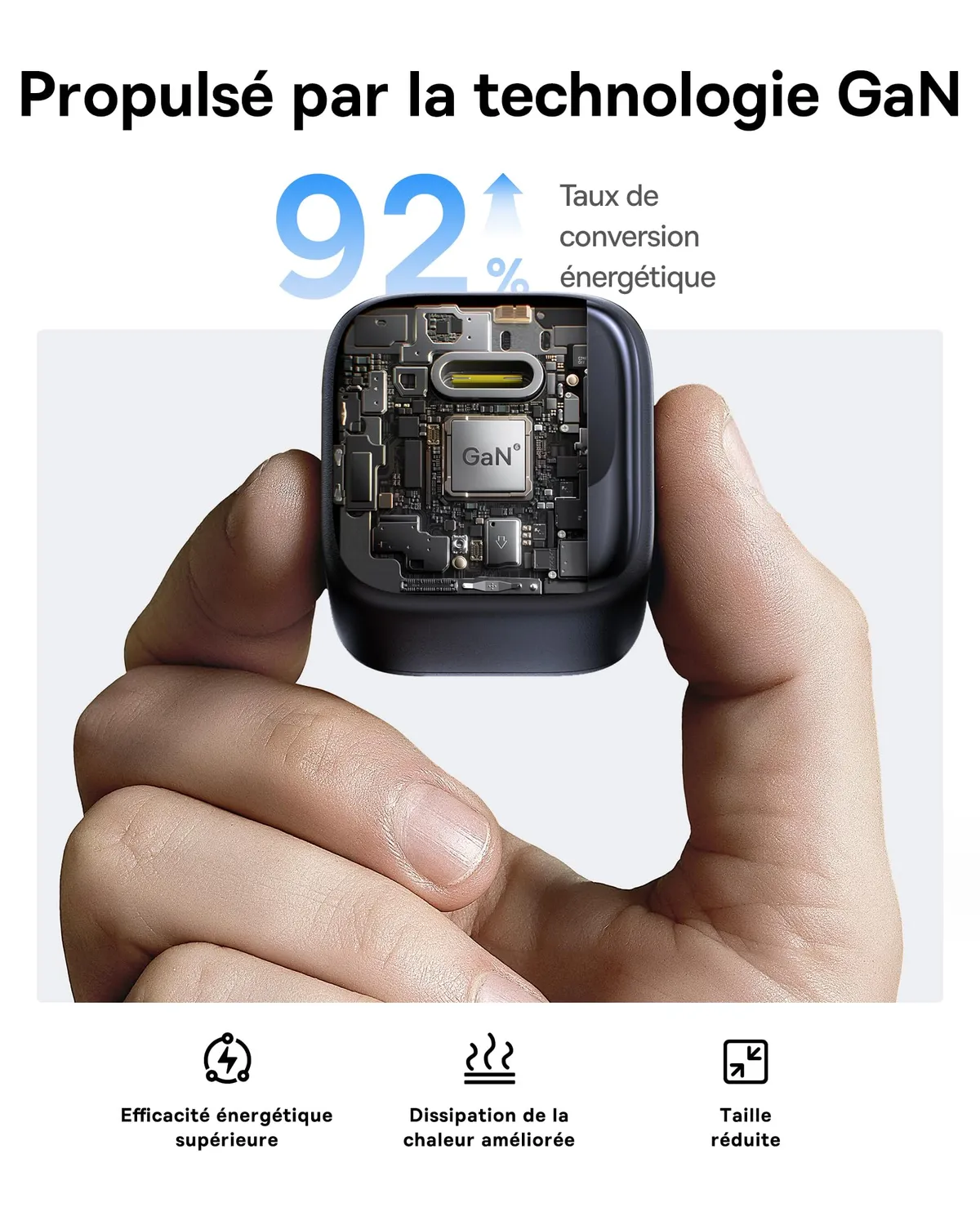 Baseus chargeur USB-C GaN 45 W avec câble 1 m 1 pièce compact