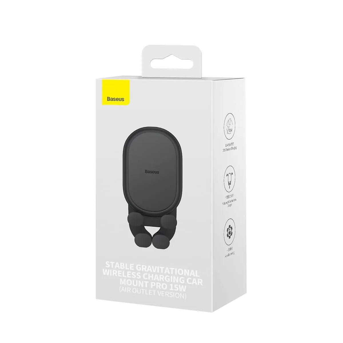 Baseus Stable Gravitational Wireless Charging Car Mount Pro 15W support voiture noir