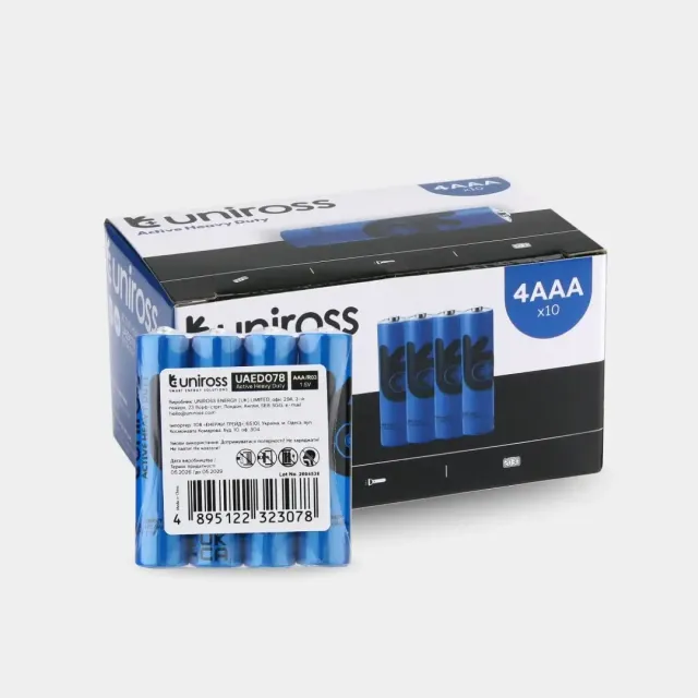 Uniross Active R03 pile AAA zinc boîte 40 usage courant
