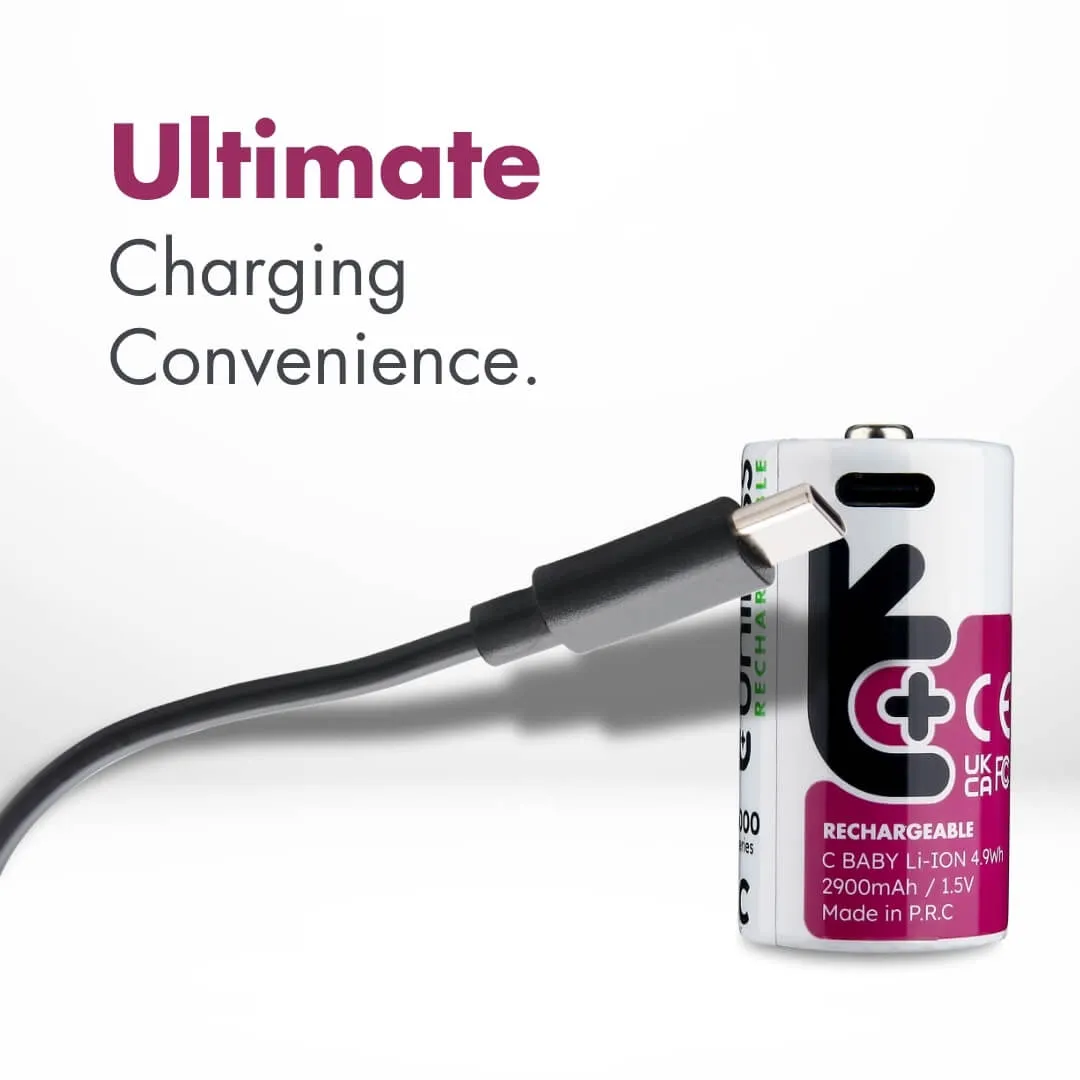 Uniross pile C rechargeable USB-C 1,5V lot de 2
