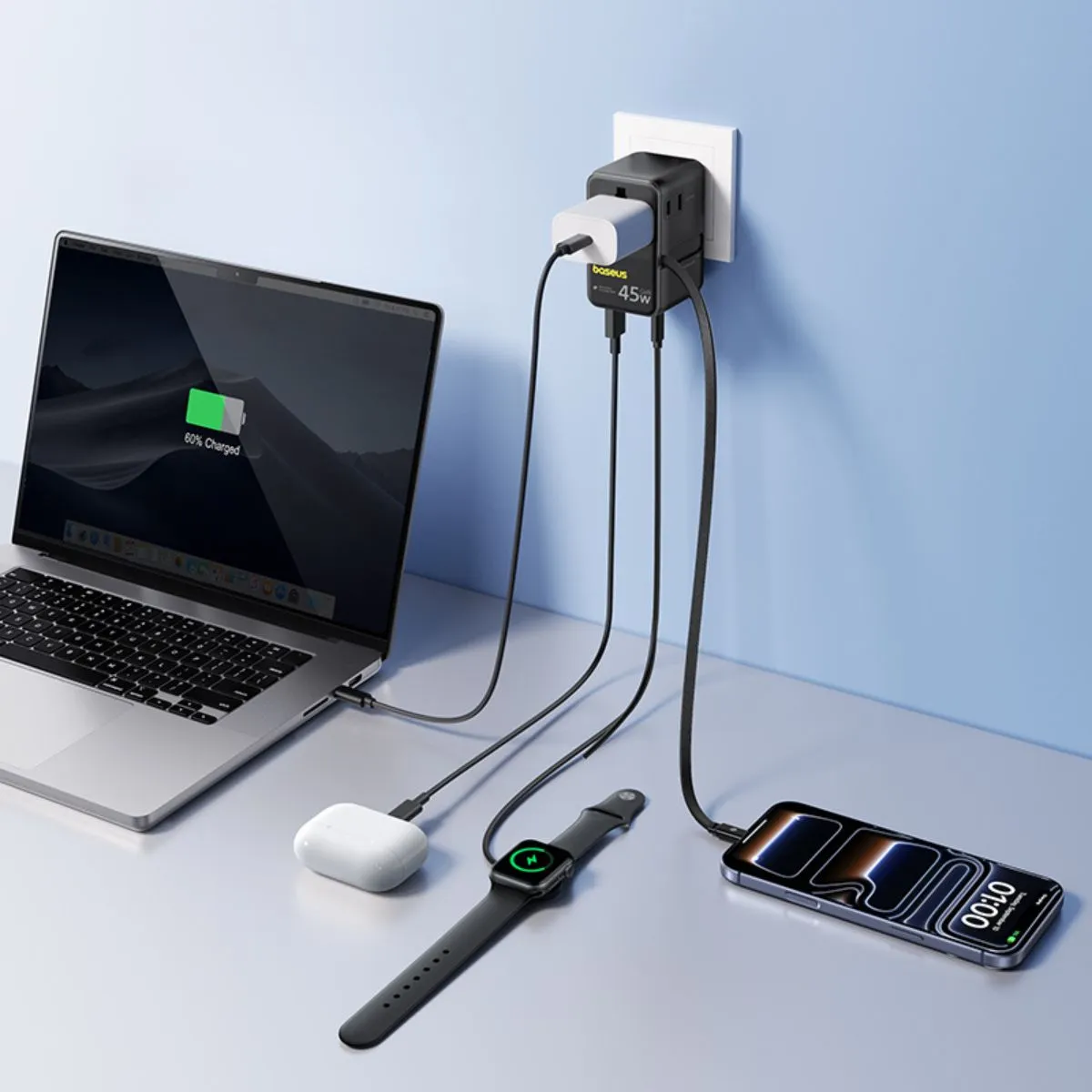 Baseus PicoGo AG11 adaptateur voyage 45W 6-en-1