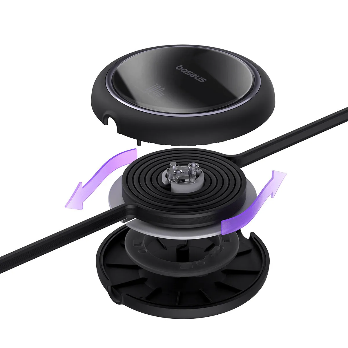 Baseus Free2Pull câble de charge 100 W rétractable noir