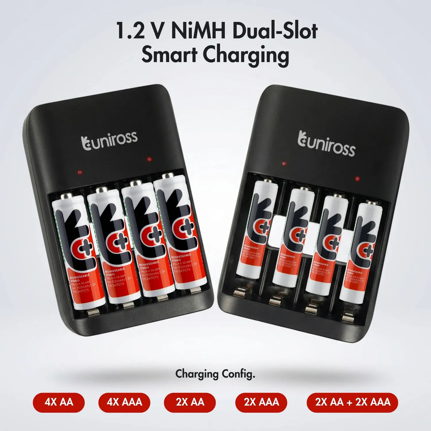 Uniross Value chargeur piles AA AAA + 4 piles USB-C