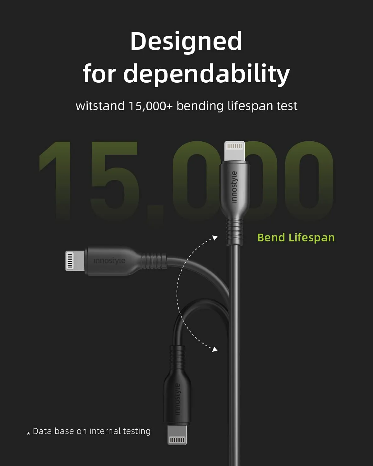 Innostyle Jazzy câble Lightning USB-C 1,2 m noir Kevlar