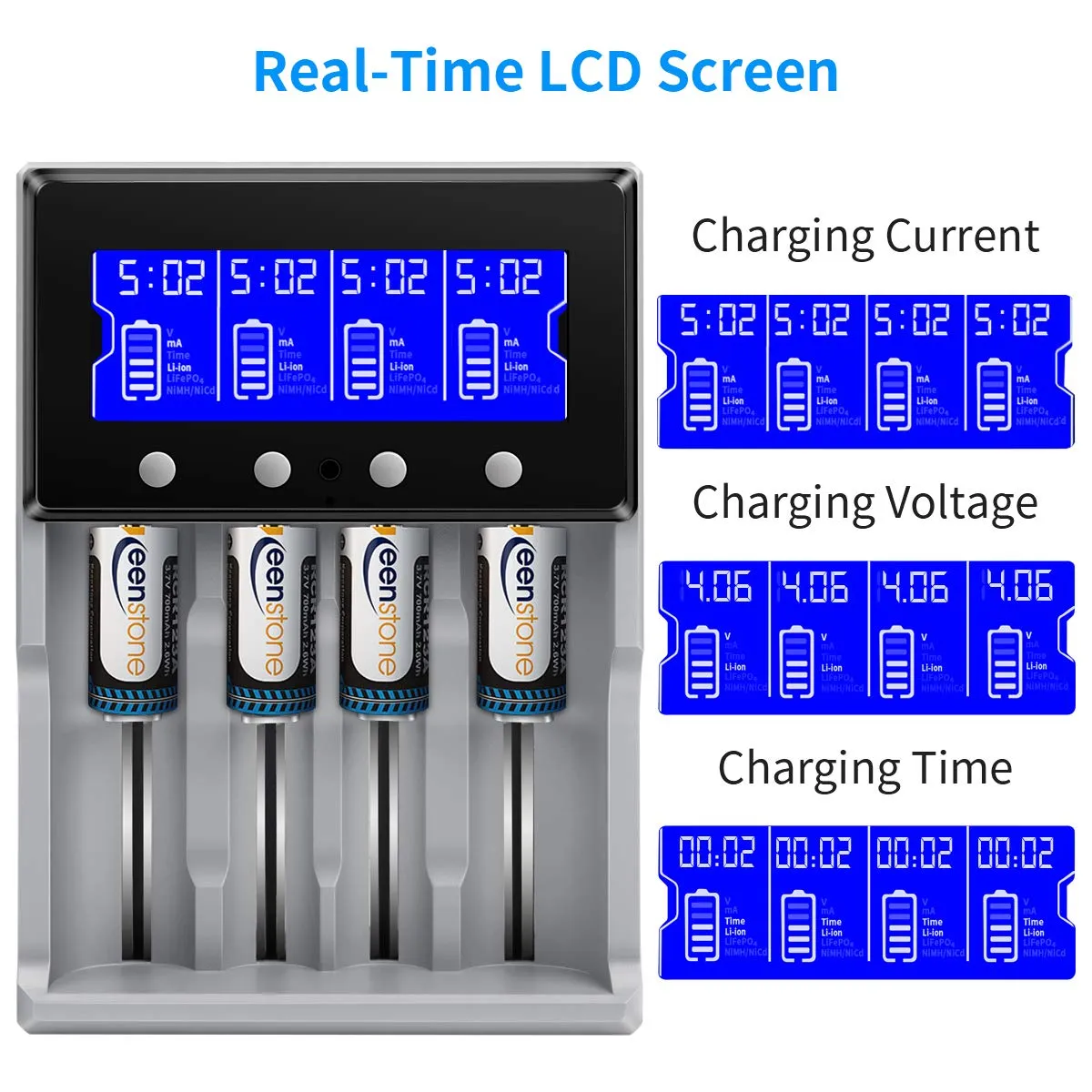 Keenstone chargeur universel 4 emplacements LCD