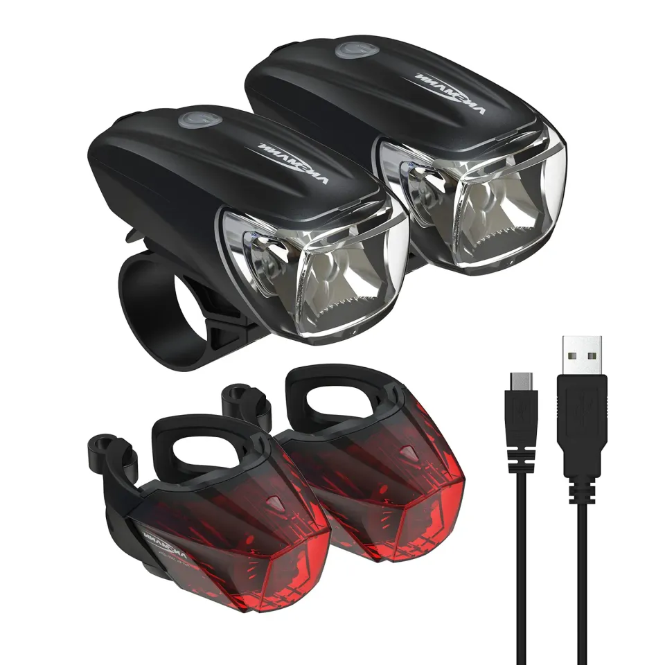 ANSMANN éclairage de vélo rechargeable lot de 2 IPX4