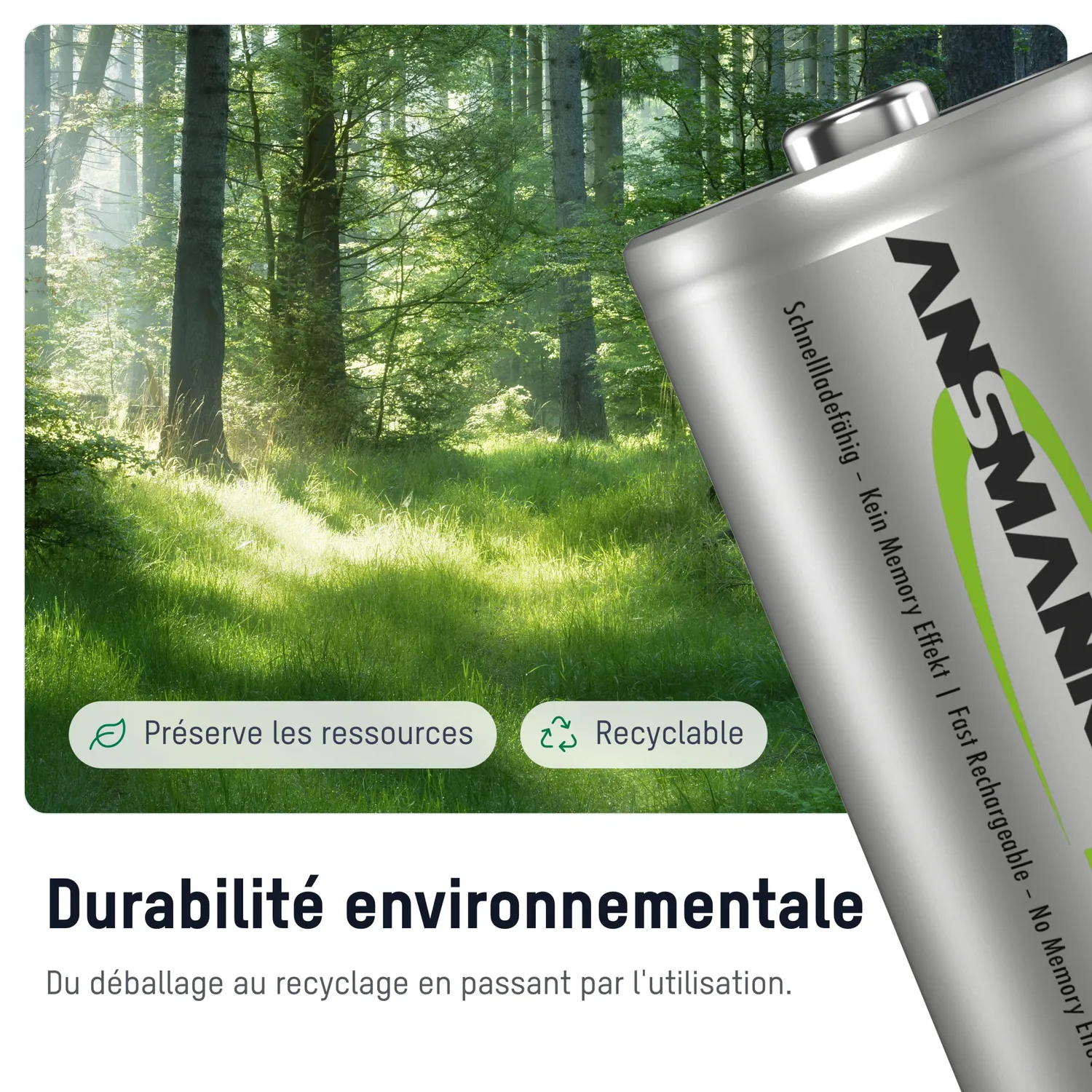 ANSMANN Accus D 5000 piles rechargeables HR20 lot de 2 faible autodécharge