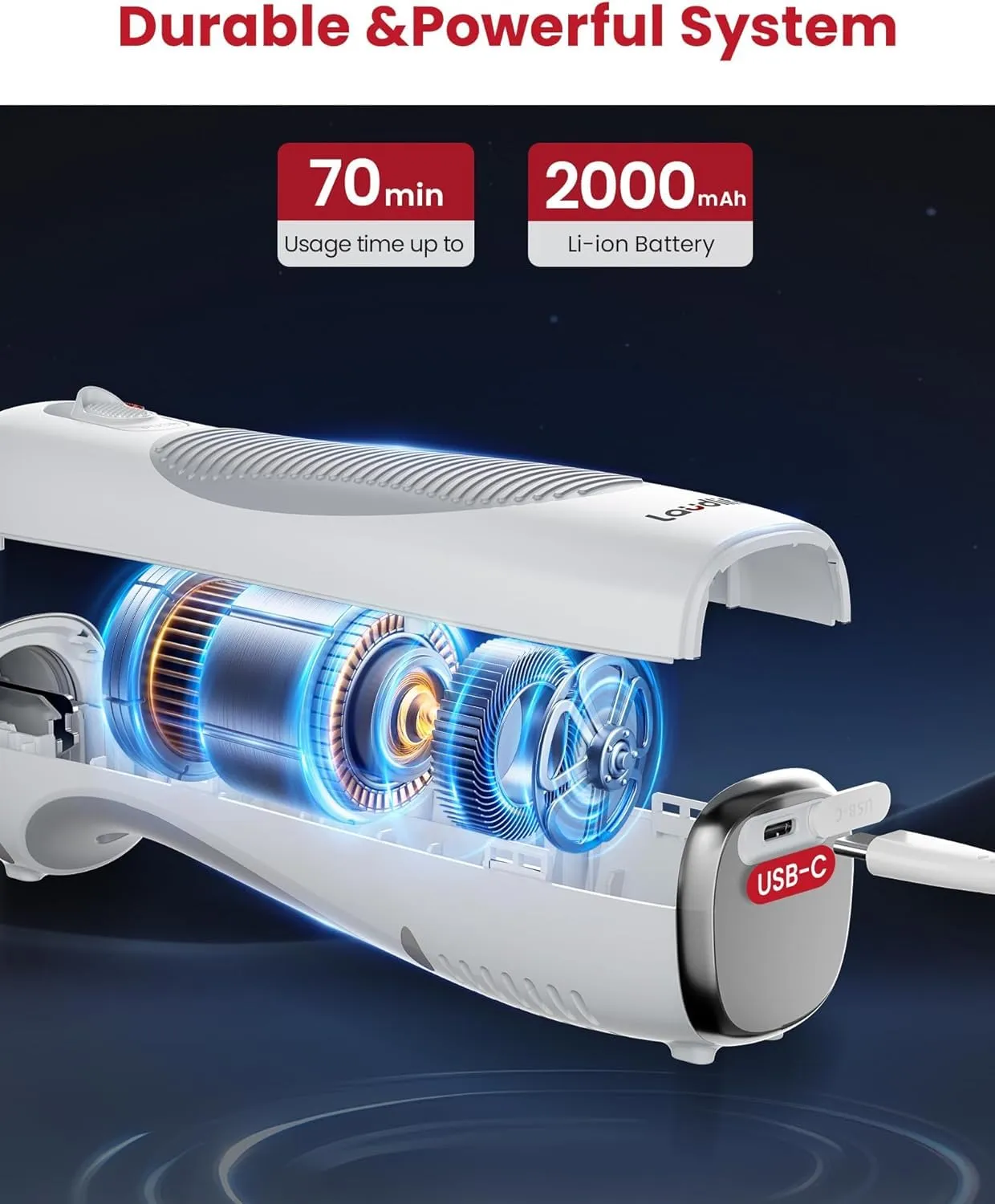 Keenstone couteau électrique blanc lait rechargeable sans fil