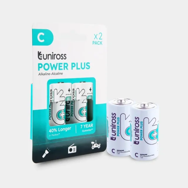 Uniross Power Plus LR14 C piles alcalines pack 2 anti-fuite