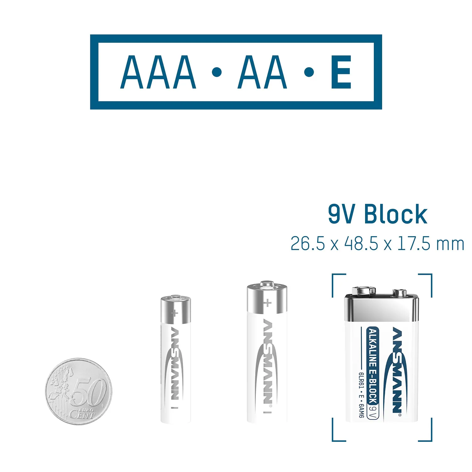 ANSMANN Longlife 6LR61 piles alcalines 9 V lot de 16 longue durée