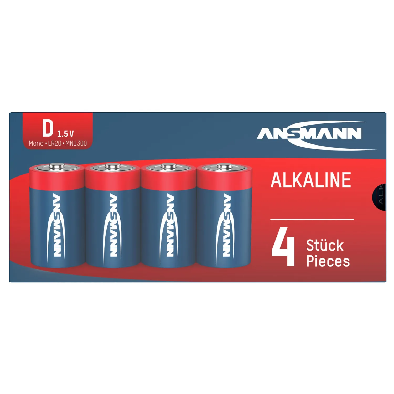 ANSMANN piles alcalines Mono D LR20 1,5 V lot de 4 longue durée