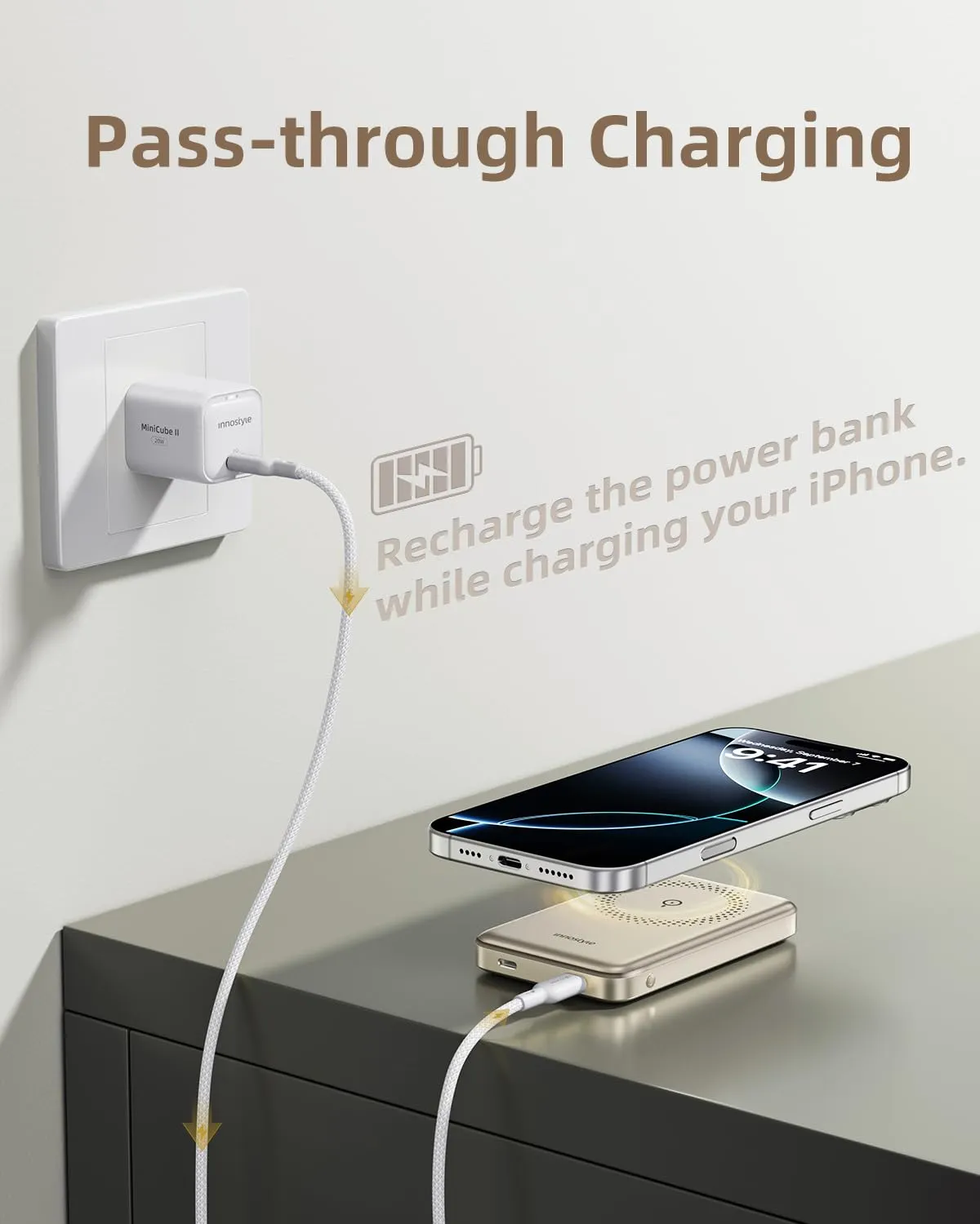 Innostyle PowerMag Slim batterie externe 10 000 mAh MagSafe
