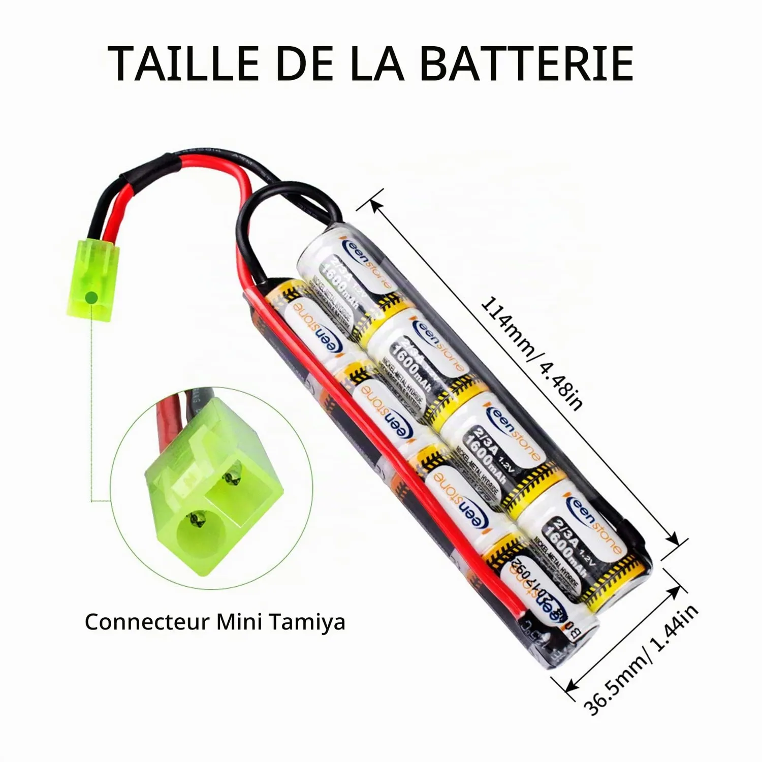 Keenstone batterie airsoft NiMH 9,6V 1600 mAh nunchuk