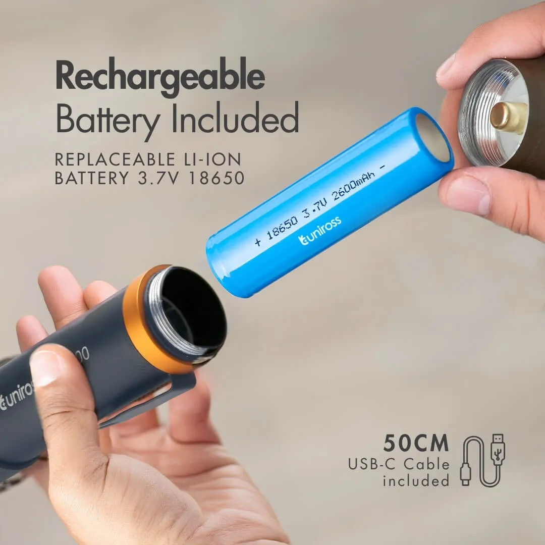 Uniross GX500 lampe torche rechargeable 1000 lm USB-C
