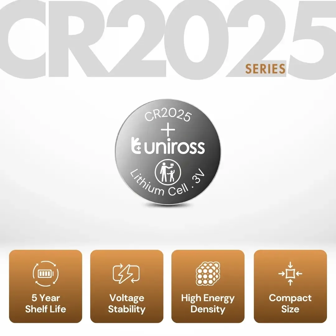 Uniross CR2025 HP pile bouton lithium 3 V 165 mAh haute puissance