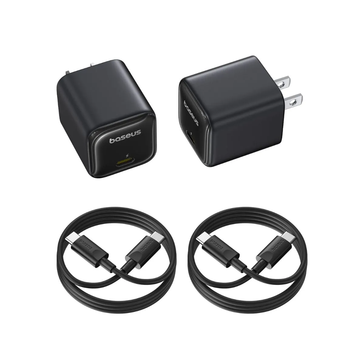 Baseus PicoGo GaN chargeur USB-C 45 W lot de 2 noir et blanc
