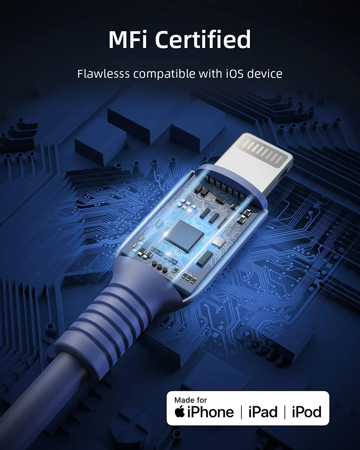 Innostyle Jazzy câble USB-C Lightning MFi 1m bleu