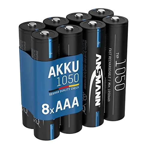ANSMANN piles AAA 1050 mAh NiMH rechargeables lot de 8