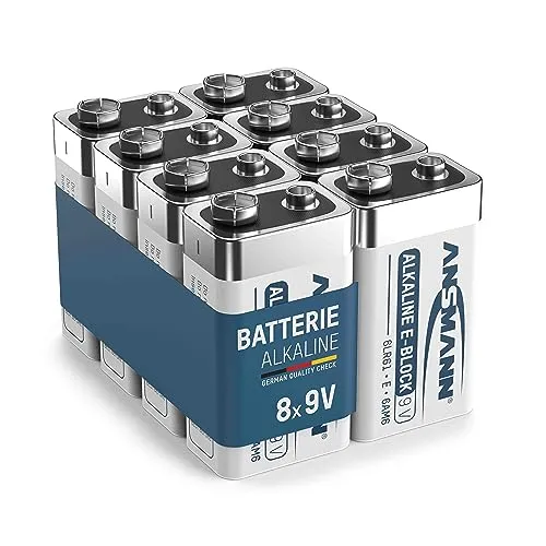 ANSMANN piles alcalines 6LR61 bloc 9 V lot de 8 longue durée de stockage
