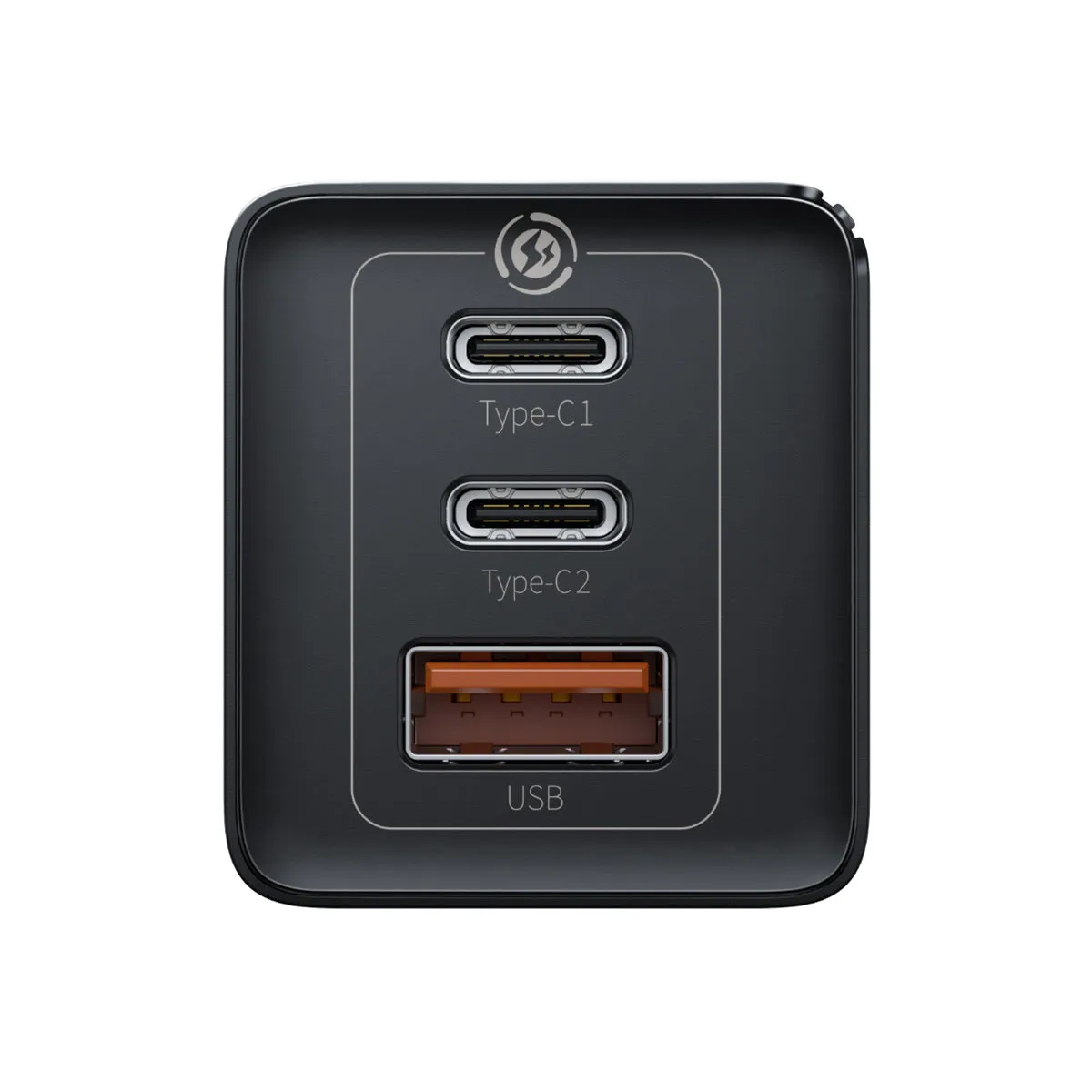 Baseus GaN2 3 Ports Fast Charger 65W chargeur secteur noir