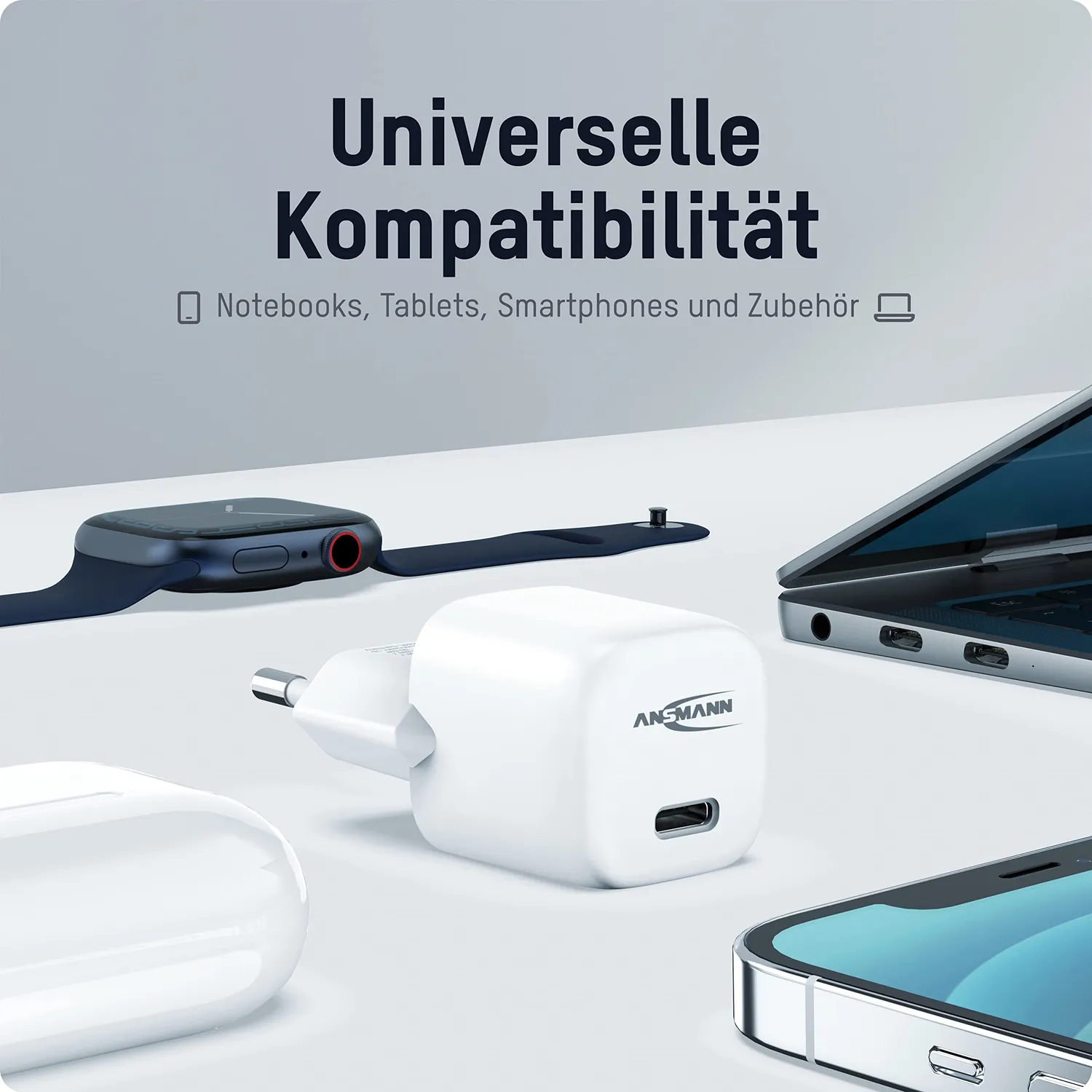ANSMANN Home Charger HC120PD-mini chargeur USB-C 20 W blanc compact