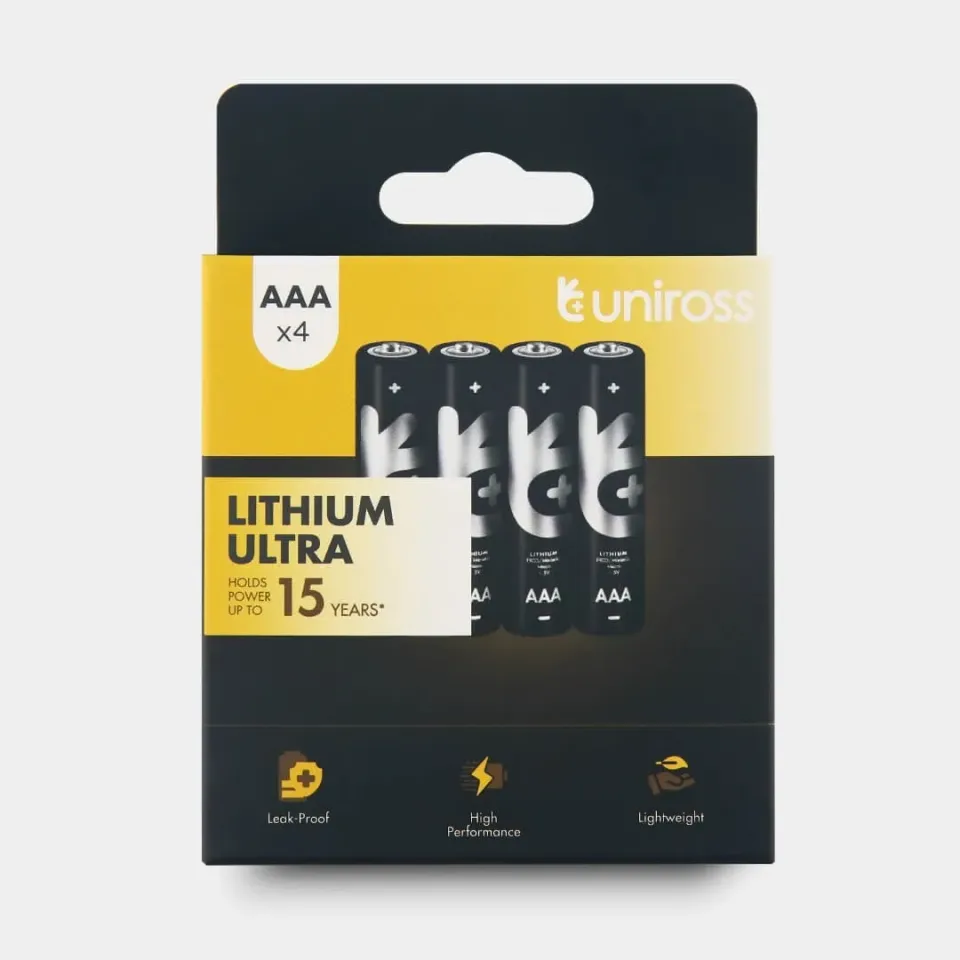 Uniross Ultra FR03 pile lithium AAA lot 4 extrême