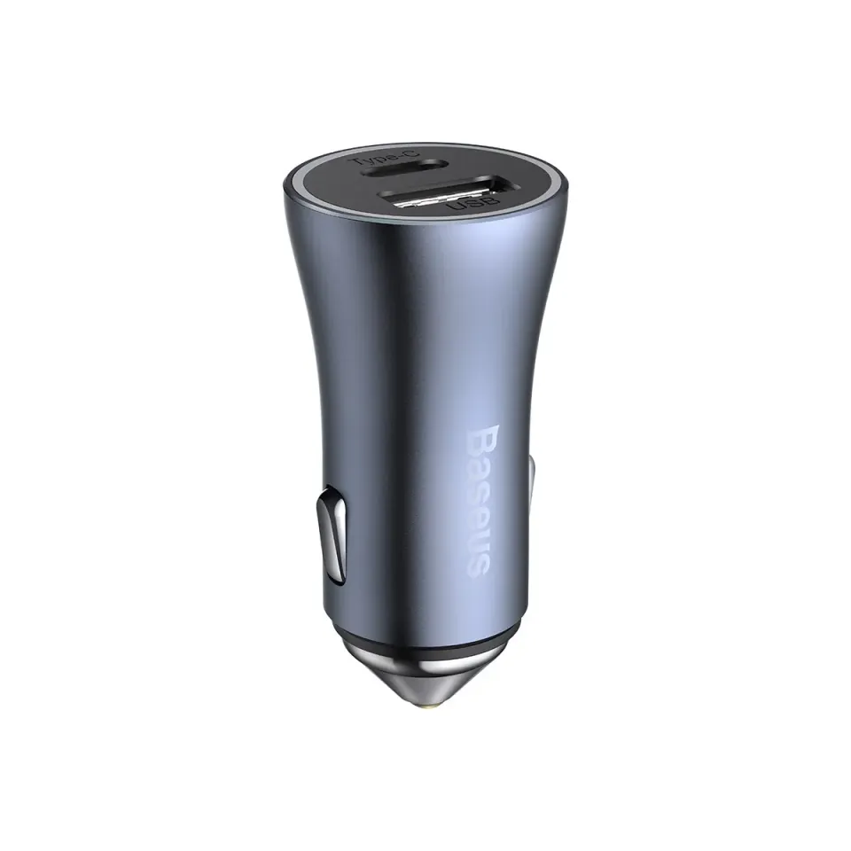 Baseus 40W chargeur voiture USB-A USB-C gris double port