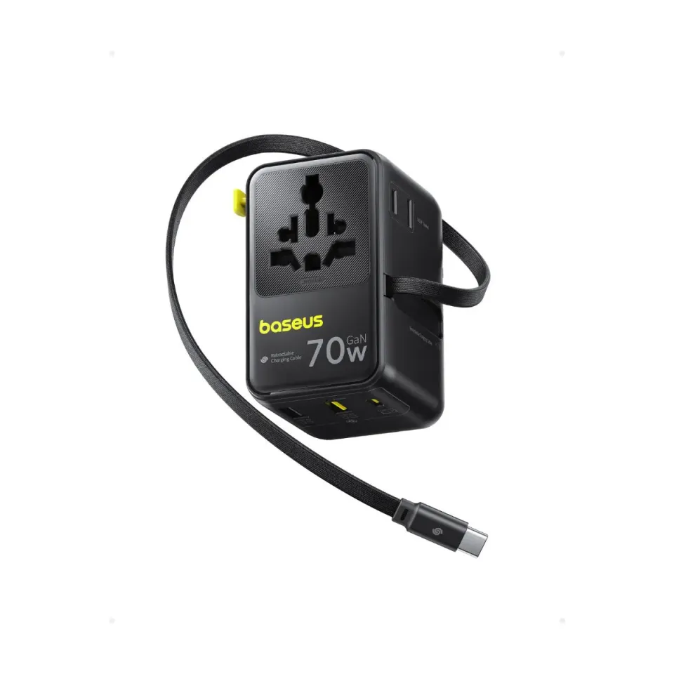 Baseus EnerCore CG11 adaptateur voyage universel 70W 2 prises 2 USB-A 2 USB-C