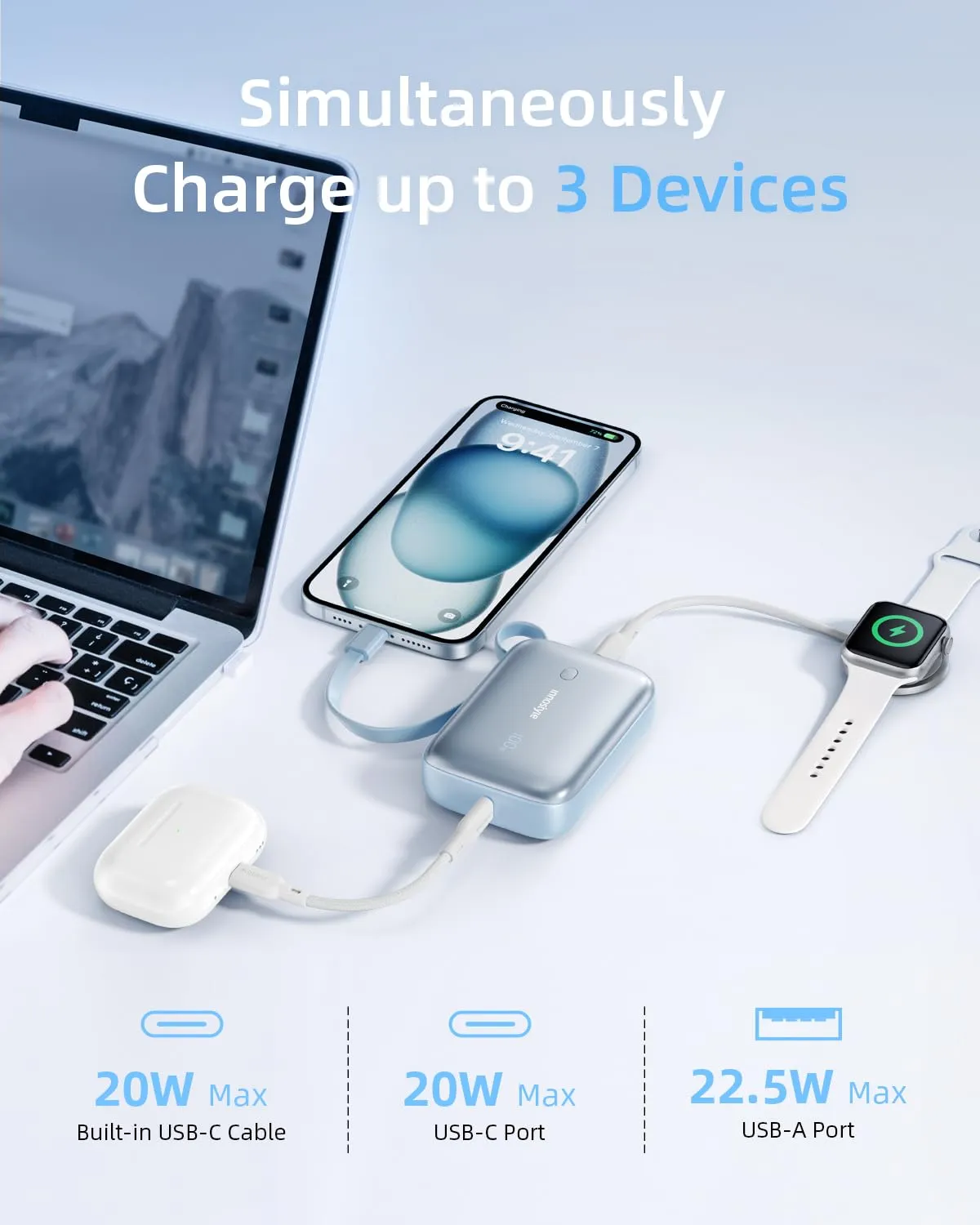 Innostyle PowerGo Mini batterie externe 10 000 mAh 22,5 W USB-C