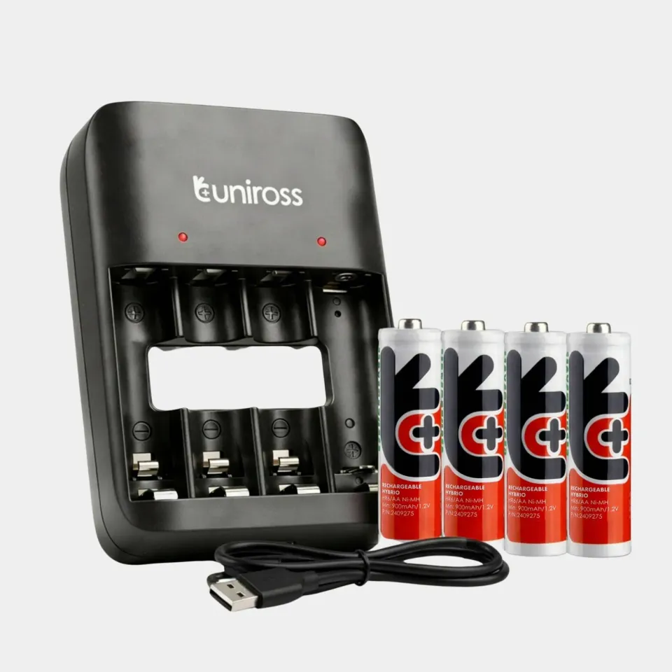 Uniross Value chargeur piles AA AAA avec 4 piles AA rechargeables USB-C