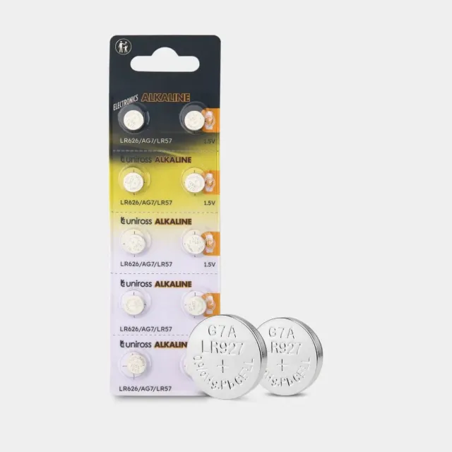 Uniross AG07 pile bouton alcaline blister de 10 tension stable