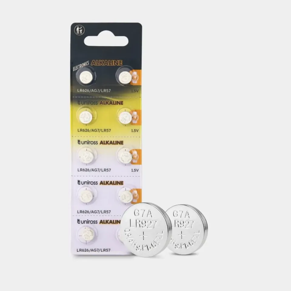 Uniross AG07 pile bouton alcaline blister de 10 tension stable