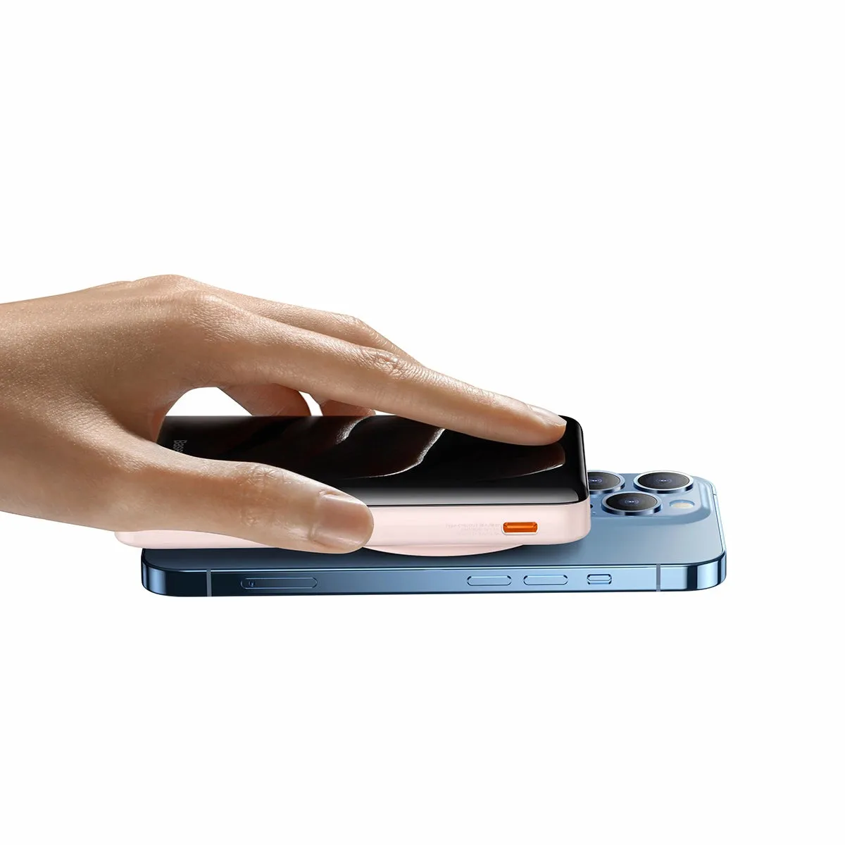 Baseus batterie externe magnétique pliable 10 000 mAh 20 W rose