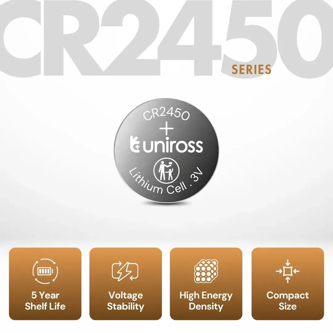 Uniross CR2450 pile bouton lithium 3 V 600 mAh