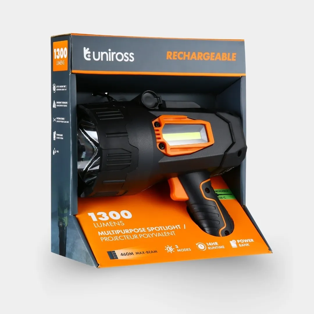 Uniross Multipurpose Rechargeable Spotlight ULSA06 projecteur 1 300 lm