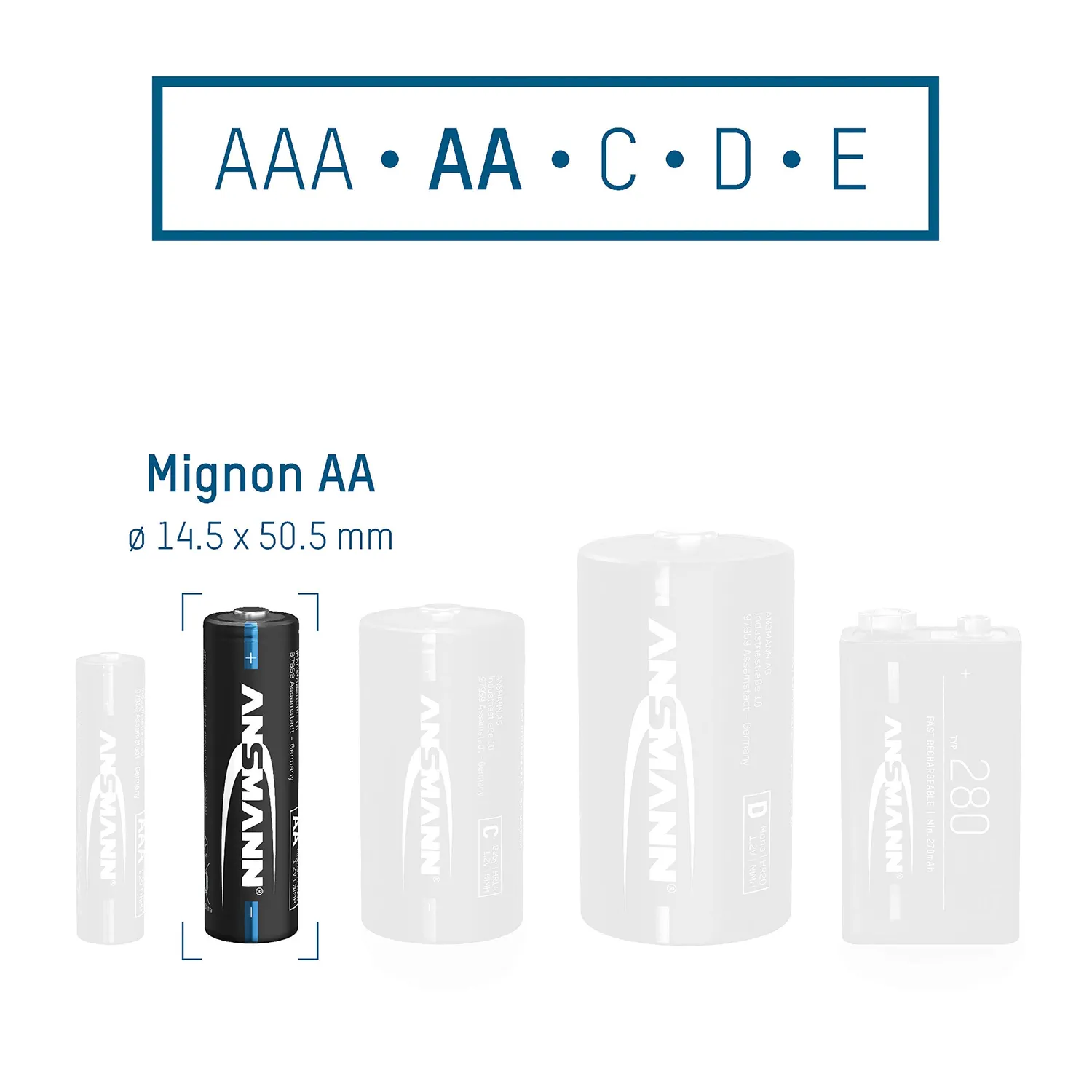 ANSMANN AA piles rechargeables NiMH 2800 mAh lot de 8 haute capacité