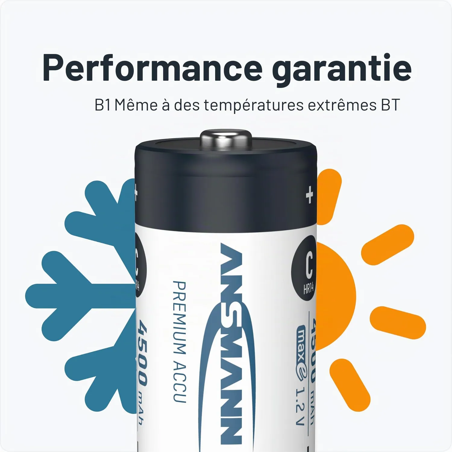 ANSMANN maxE HR14 pile rechargeable C 4500 mAh lot de 4 NiMH