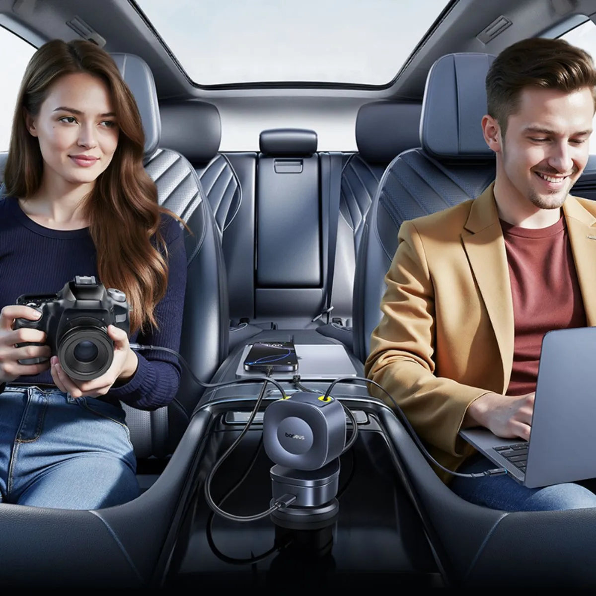 Baseus PrimeTrip VR2 Max chargeur voiture 240 W câble rétractable
